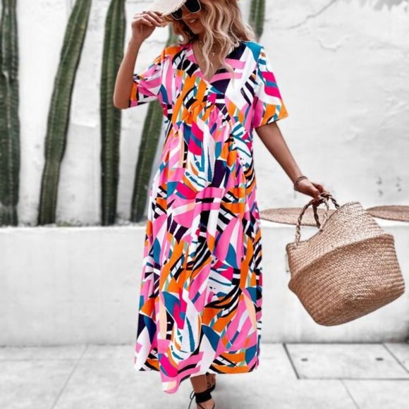 Allover Print Smock Dress - Picture 5 of 5